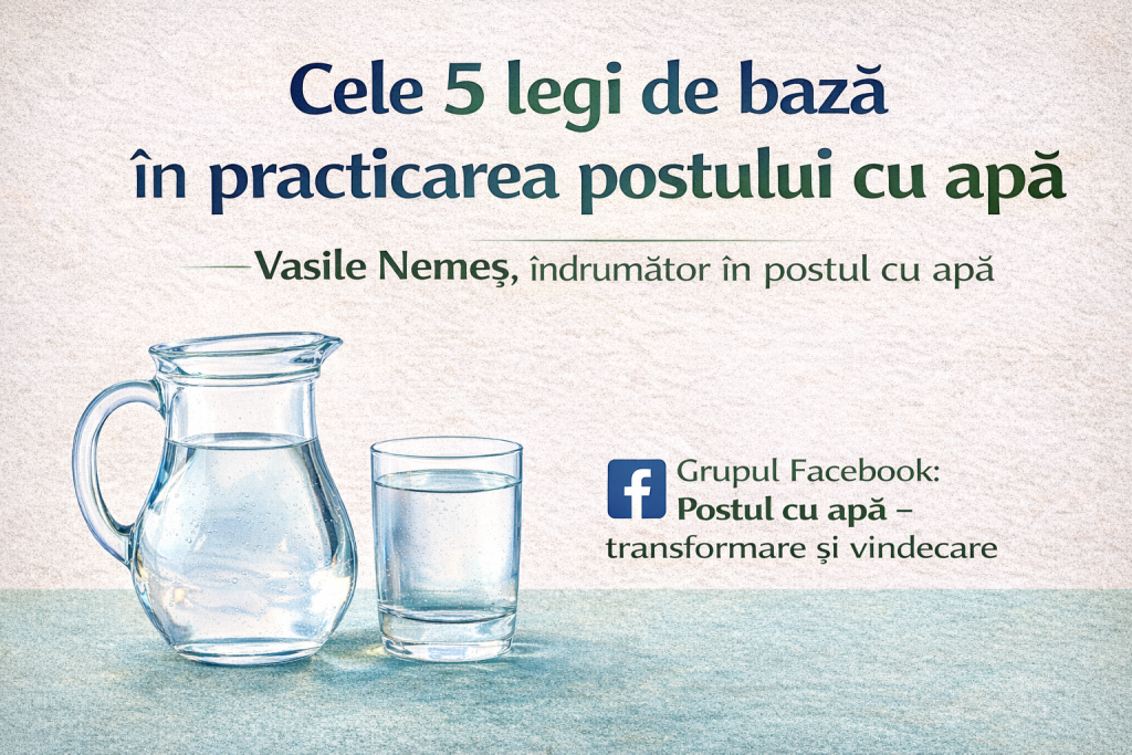Cele 5 legi de bază în practicarea postului cu apă – Vasile Nemeș, îndrumător în postul cu apă